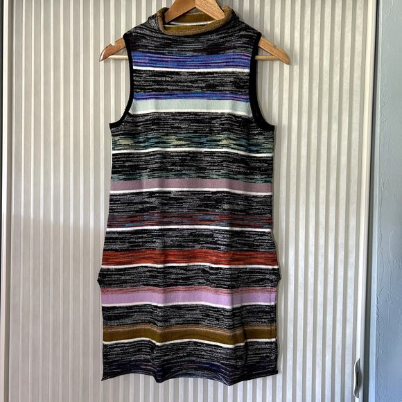 Anthropologie Turtleneck Colorblock Knit Indie Tunic Top Sweater Size M - Picture 3 of 13